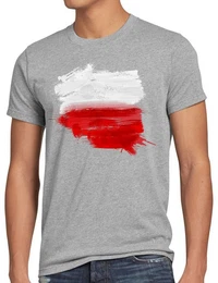 T-Shirt Flagge Polen Fuball Sport Polska WM EM Fahne
