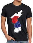 style3 T-Shirt Flagge Korea Fußball Sport Hangug Blau/Schwarz/Mischfarben/Bordeaux/Rot/Dunkelblau