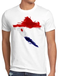 style3 T-Shirt Flagge Kroatien Weiß/Creme/Hellblau/Rot