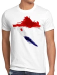style3 T-Shirt Flagge Kroatien Weiß/Creme/Hellblau/Rot
