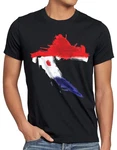 style3 T-Shirt Flagge Kroatien Schwarz/Grau/Rot