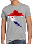 style3 T-Shirt Flagge Kroatien Silber/Grau