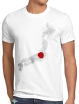 style3 T-Shirt Flagge Japan Fußball Sport Nihon WM EM Fahne Rot/Weiß/Rosa