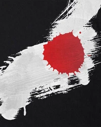 style3 T-Shirt Flagge Japan Fußball Sport Nihon WM EM Fahne Grau/Schwarz/Rot/Creme