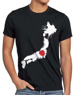 style3 T-Shirt Flagge Japan Fußball Sport Nihon WM EM Fahne Grau/Schwarz/Rot/Creme style3 T-Shirt Flagge Japan Fußball Sport Nihon WM EM Fahne Grau/Schwarz/Rot/Creme