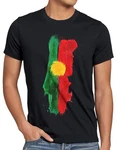 style3 T-Shirt Flagge Portugal Fußball Sport WM EM Fahne Schwarz/Mischfarben/Beige/Gelb