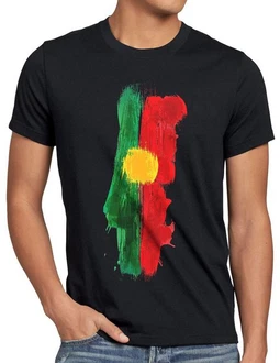 style3 T-Shirt Flagge Portugal Fußball Sport WM EM Fahne Schwarz/Mischfarben/Beige/Gelb style3 T-Shirt Flagge Portugal Fußball Sport WM EM Fahne Schwarz/Mischfarben/Beige/Gelb