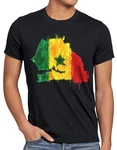 style3 T-Shirt Flagge Senegal Fußball Sport Afrika WM EM Fahne Mischfarben/Schwarz/Beige/Grün