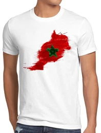 T-Shirt Flagge Marokko Fuball Sport Morocco WM EM Fahne