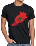 style3 T-Shirt Flagge Marokko Fußball Sport Morocco WM EM Fahne Rot/Lila/Beige/Grün/Grau