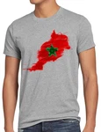 style3 T-Shirt Flagge Marokko Fußball Sport Morocco WM EM Fahne Rot/Grün/Lila/Beige