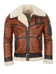 Hollert Bomberjacke B16 Herren Fliegerjacke Braun/Schwarz/Dunkelbraun/Rot/Orange