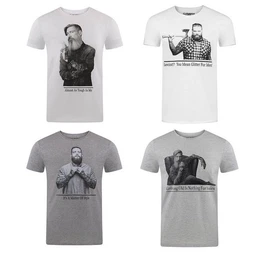 T-Shirt Herren Fotoprintshirt RIVHarald Regular Fit (4-tlg) Kurzarm Tee Shirt mit Rundhalsausschnitt aus 100% Baumwolle