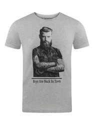 riverso T-Shirt Herren RIVHarald Regular Fit Kurzarm Grau/Lila/Dunkelgrau