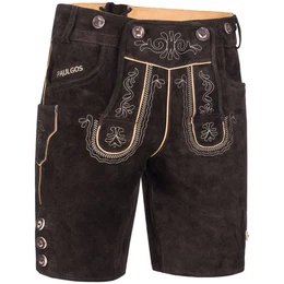 Trachtenhose Herren Lederhose Kurz mit Trgern 100% Echtleder - HK2