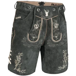 Trachtenhose Herren Lederhose Kurz mit Trgern 100% Echtleder - HK3