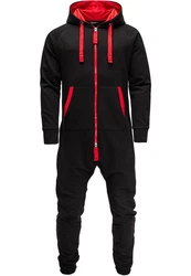 Amaci&Sons Jumpsuit QUINCY Schwarz/Rot