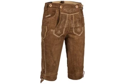 PAULGOS Trachtenhose Herren Lederhose Kniebund Braun/Dunkelbraun/Beige/Khaki