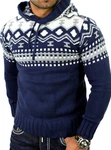 Reslad Norweger Strickpullover Herren (1-tlg) Dunkelblau/Blau/Hellblau