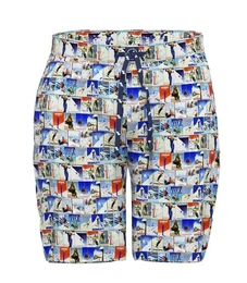 Pyjamashorts Herren Pyjamashorts mit Ski Symbolen (1-tlg) Modisches Design Baumwolle