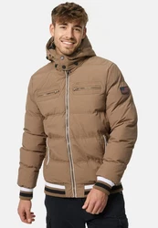 Indicode Herren Marlon Steppjacke in Daunenjacken-Optik Winterjacke Übergangsjacke Braun/Beige/Khaki