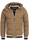 Indicode Herren Marlon Steppjacke in Daunenjacken-Optik Winterjacke Übergangsjacke Braun/Beige/Khaki