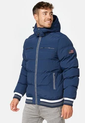 Indicode Herren Marlon Steppjacke in Daunenjacken-Optik Winterjacke Übergangsjacke Dunkelblau/Blau/Hellblau