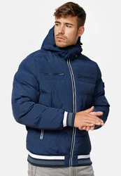 Indicode Herren Marlon Steppjacke in Daunenjacken-Optik Winterjacke Übergangsjacke Dunkelblau/Blau/Hellblau