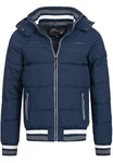 Indicode Herren Marlon Steppjacke in Daunenjacken-Optik Winterjacke Übergangsjacke Dunkelblau/Blau/Hellblau