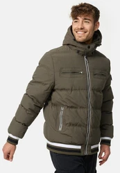 Indicode Herren Marlon Steppjacke in Daunenjacken-Optik Winterjacke Übergangsjacke Army