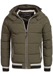 Indicode Herren Marlon Steppjacke in Daunenjacken-Optik Winterjacke Übergangsjacke Army