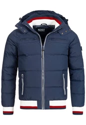 Indicode Herren Marlon Steppjacke in Daunenjacken-Optik Winterjacke Übergangsjacke Navy Mix