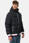 Indicode Herren Marlon Steppjacke in Daunenjacken-Optik Winterjacke Übergangsjacke Schwarz/Dunkelgrau