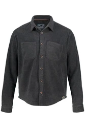STHUGE Fleecejacke Hemd Overshirt Langarm Modern Fit Schwarz/Dunkelgrau/Grau/Hellgrau