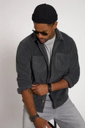 Fleecejacke Hemd Overshirt Fleece Langarm Modern Fit