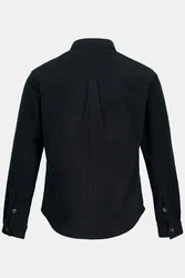 STHUGE Fleecejacke Hemd Overshirt Langarm Modern Fit Schwarz