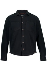 STHUGE Fleecejacke Hemd Overshirt Langarm Modern Fit Schwarz