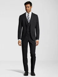 SteffenKlein Anzug Slim-Fit Dunkelgrau/Schwarz/Hellblau/Grau