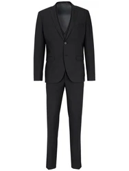 SteffenKlein Anzug Slim-Fit Dunkelgrau/Schwarz/Hellblau/Grau