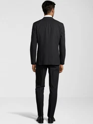 SteffenKlein Anzug Slim-Fit Dunkelgrau/Schwarz/Hellblau/Grau
