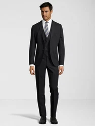 SteffenKlein Anzug Slim-Fit Dunkelgrau/Schwarz/Hellblau/Grau