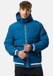 Indicode Herren Marlon Steppjacke in Daunenjacken-Optik Winterjacke Übergangsjacke Sea Blue