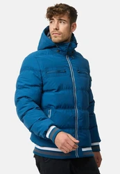 Indicode Herren Marlon Steppjacke in Daunenjacken-Optik Winterjacke Übergangsjacke Sea Blue