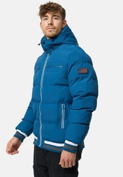 Indicode Herren Marlon Steppjacke in Daunenjacken-Optik Winterjacke Übergangsjacke Sea Blue