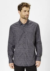 Paddock's Langarmhemd Regular-Fit Grau/Dunkelgrau/Dunkelblau/Blau