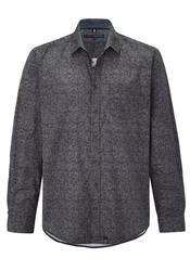 Paddock's Langarmhemd Regular-Fit Grau/Dunkelgrau/Dunkelblau/Blau