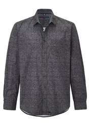 Paddock's Langarmhemd Regular-Fit Grau/Dunkelgrau/Dunkelblau/Blau