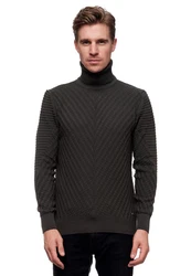 Rusty Neal Rollkragenpullover Schwarz/Dunkelgrau/Grau