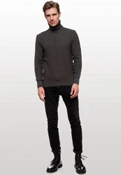 Rusty Neal Rollkragenpullover Schwarz/Dunkelgrau/Grau