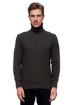Rusty Neal Rollkragenpullover Schwarz/Dunkelgrau/Grau